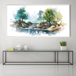 Watercolor Nature Canvas Art Clock Canvas