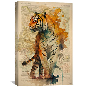 Watercolor Tiger Canvas Art Clock Canvas