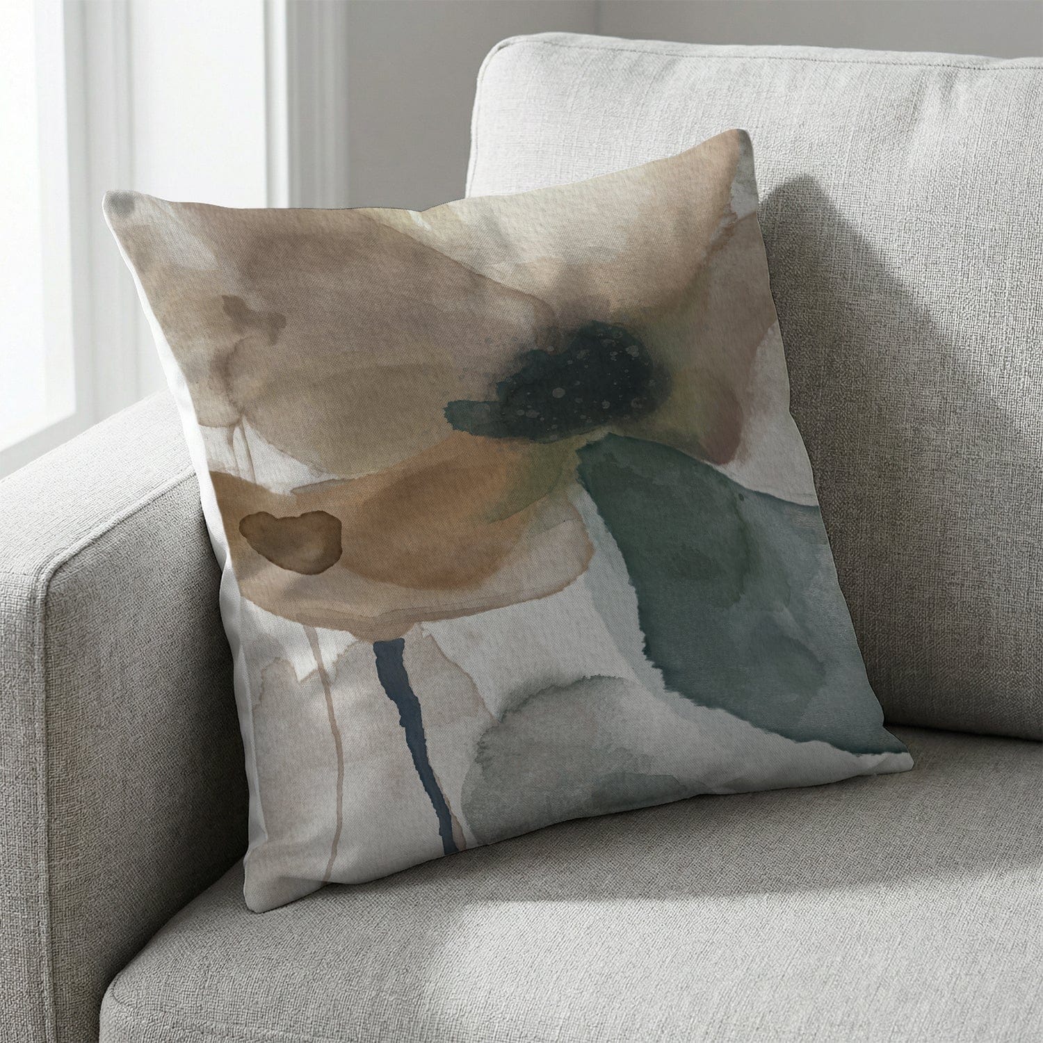 Watercolor Tones Square Cushion Cushion Clock Canvas