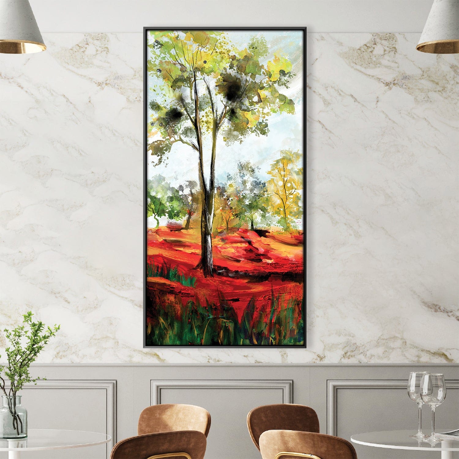 Watercolor Tree Symphony Canvas Art Clock Canvas
