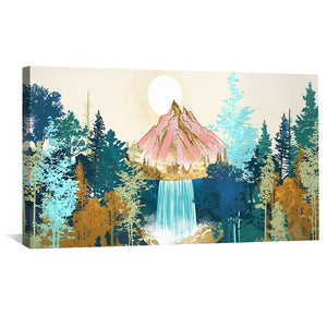 Waterfall Serenity Canvas Art Clock Canvas