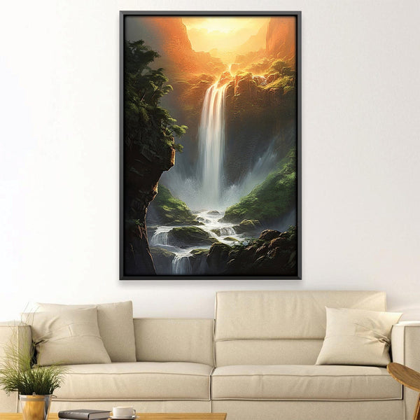 Waterfalls Below the Sun Canvas Art Clock Canvas