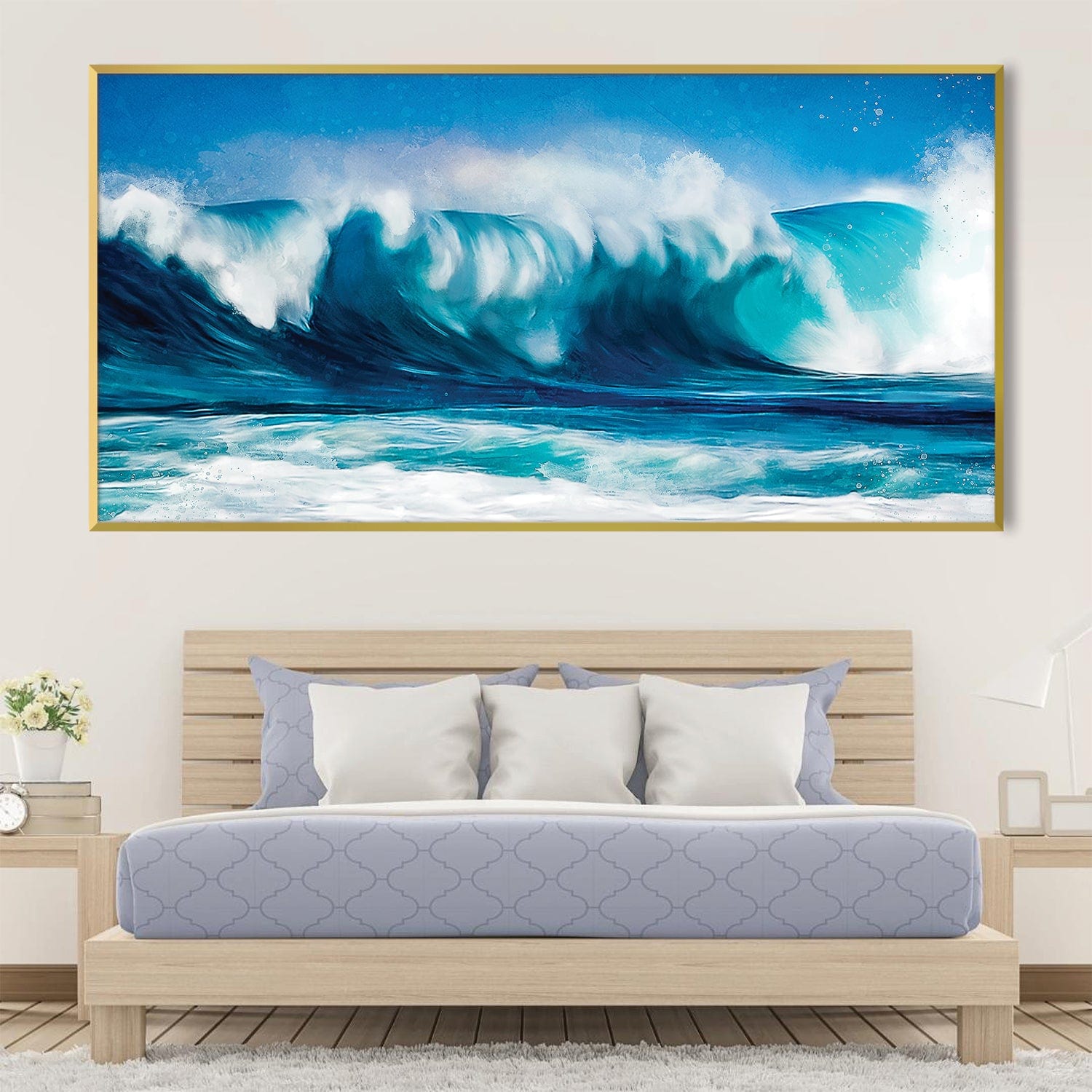 Waves Canvas - Single Panel Art Clock Canvas