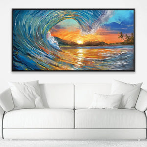 Waves Hold Light Canvas Art 20 x 10in / Canvas Clock Canvas