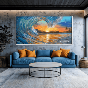 Waves Hold Light Canvas Art Clock Canvas