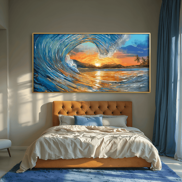 Waves Hold Light Canvas Art Clock Canvas