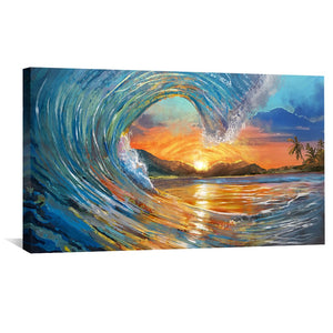 Waves Hold Light Canvas Art Clock Canvas
