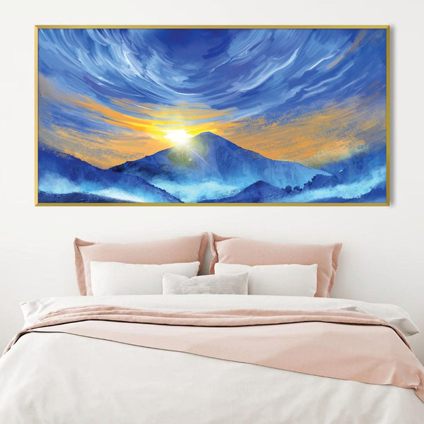 Waves Of Mountain Peaks Canvas Art Clock Canvas