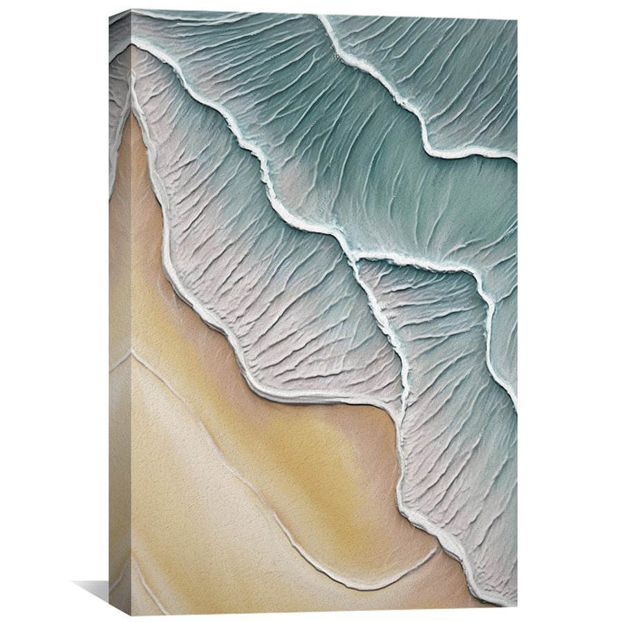 Wavy Shoreline Canvas Art Clock Canvas