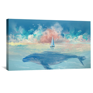 Whale Whisper Canvas Art Clock Canvas