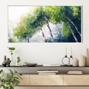 Whispering Birches Canvas Art Clock Canvas