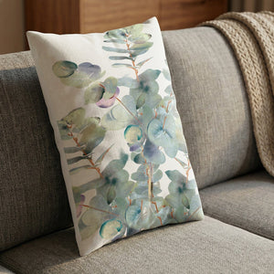 Whispering Eucalyptus Cushion Cushion 13 x 19in Clock Canvas