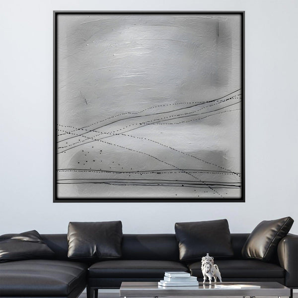 Whispering Grayscale Canvas Art 30 x 30cm / Unframed Canvas Print Clock Canvas