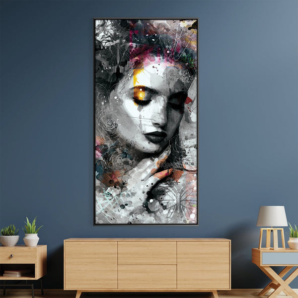 Whispers of Ink and Color Canvas Art Clock Canvas