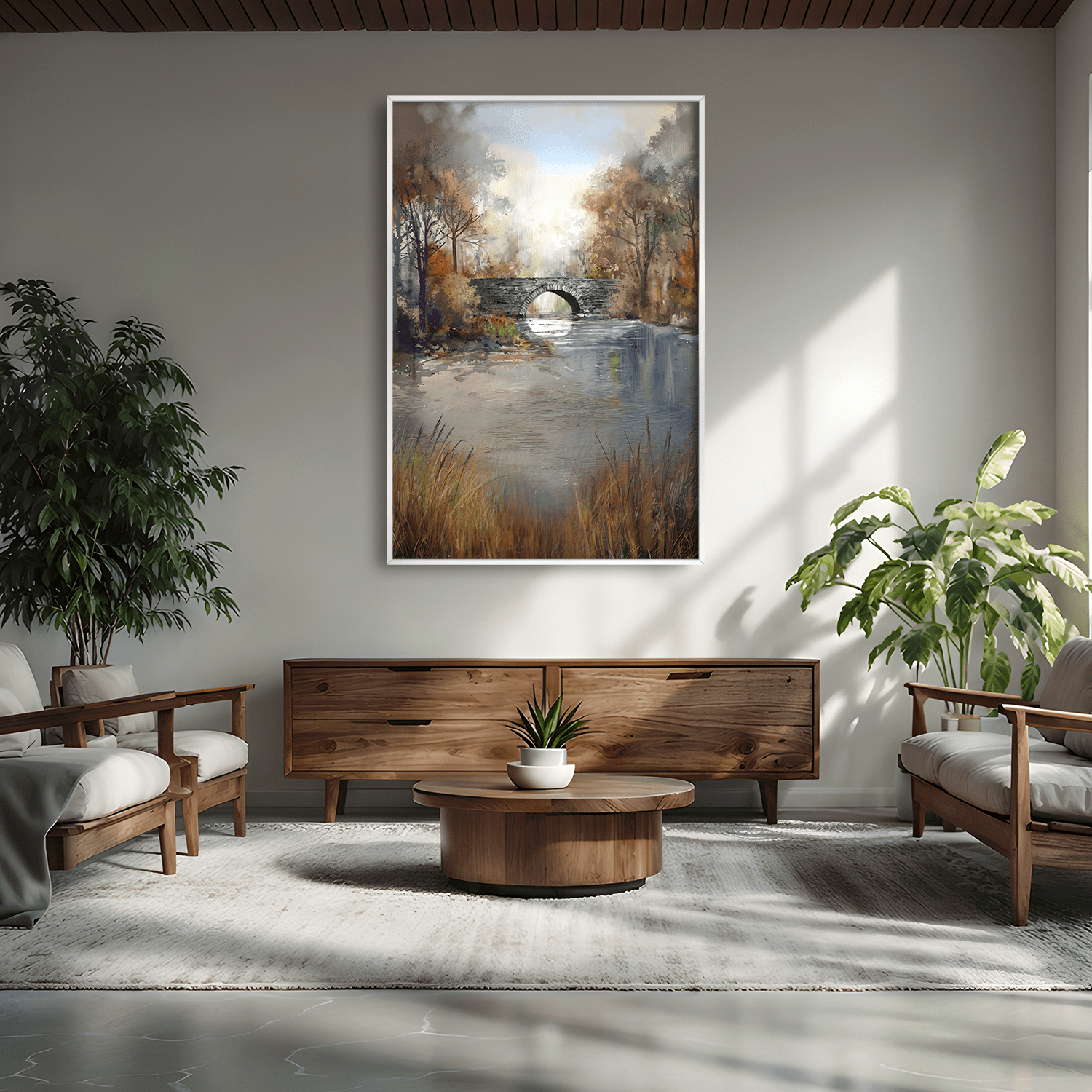 Whispers of the Stone Bridge Canvas Art Clock Canvas