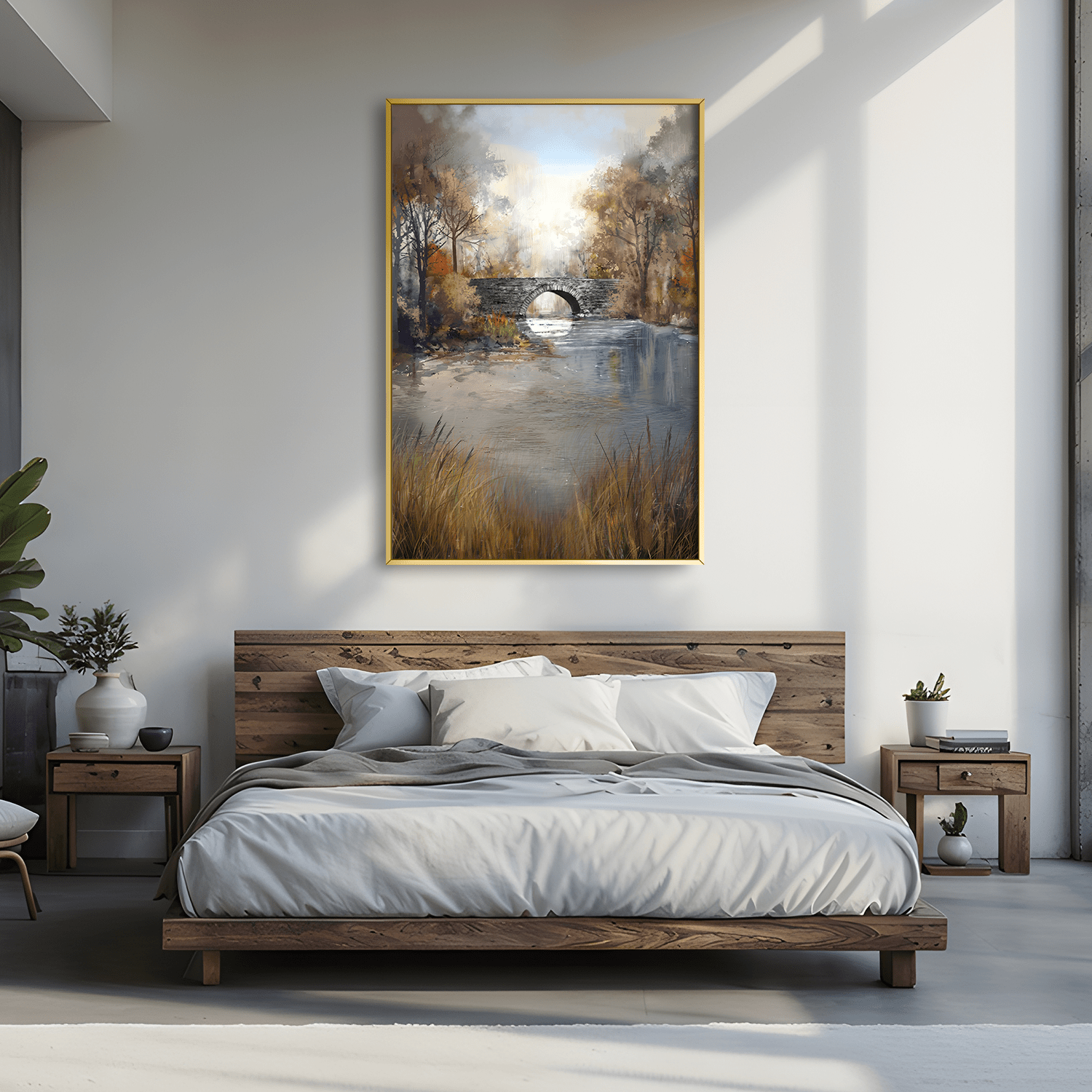 Whispers of the Stone Bridge Canvas Art Clock Canvas