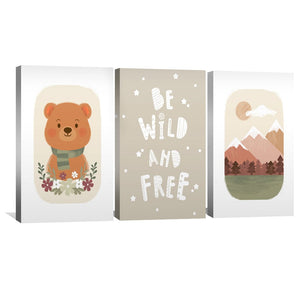 Wild and Free Canvas Art Clock Canvas