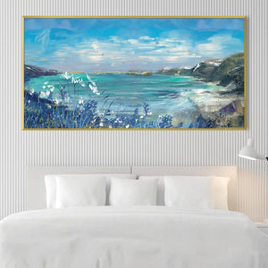 Wild Blue Coast Canvas Art Clock Canvas