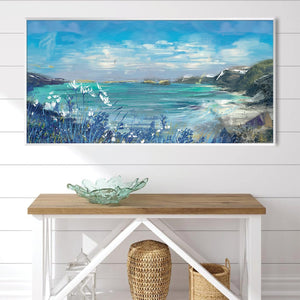 Wild Blue Coast Canvas Art Clock Canvas