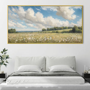 Wild Flower Breeze Canvas Art Clock Canvas