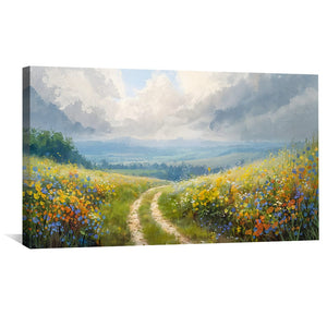 Wildflower Drift Canvas Art Clock Canvas