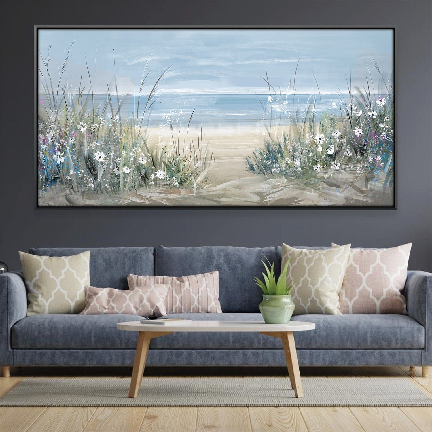Wildflower Edge Canvas Art 20 x 10in / Canvas Clock Canvas