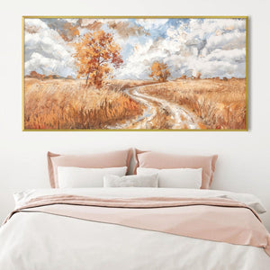Winding Through Autumn Canvas Art Clock Canvas
