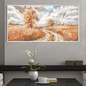 Winding Through Autumn Canvas Art Clock Canvas