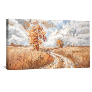 Winding Through Autumn Canvas Art Clock Canvas
