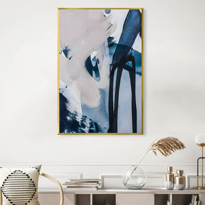 Window into the Blue Abstract Canvas Art Clock Canvas