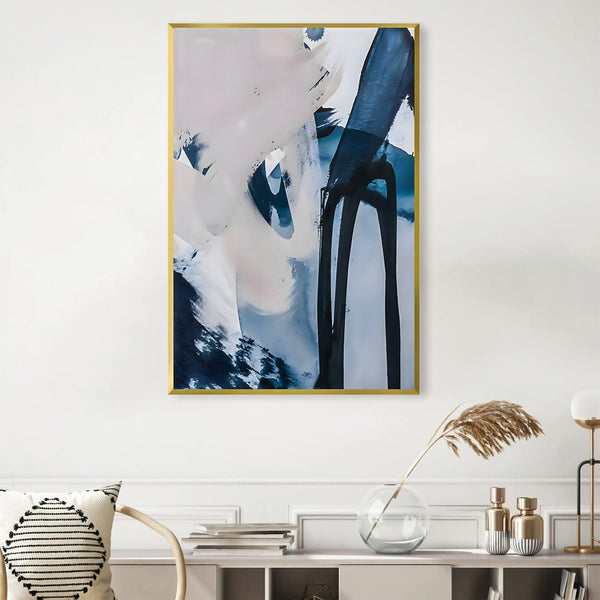 Window into the Blue Abstract Canvas Art Clock Canvas