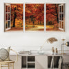 Window to Autumn Canvas Art Clock Canvas