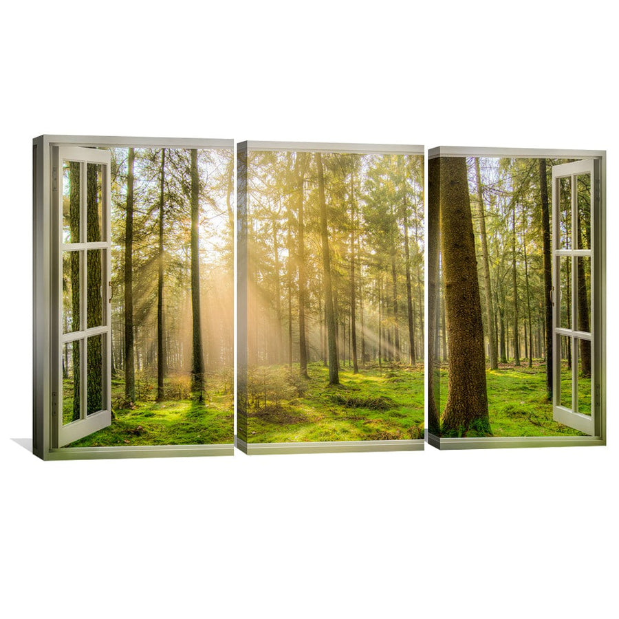 Window to Forestry Canvas Art Clock Canvas