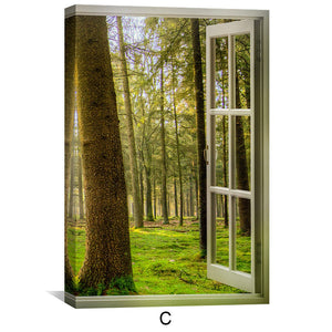 Window to Forestry Canvas Art Clock Canvas