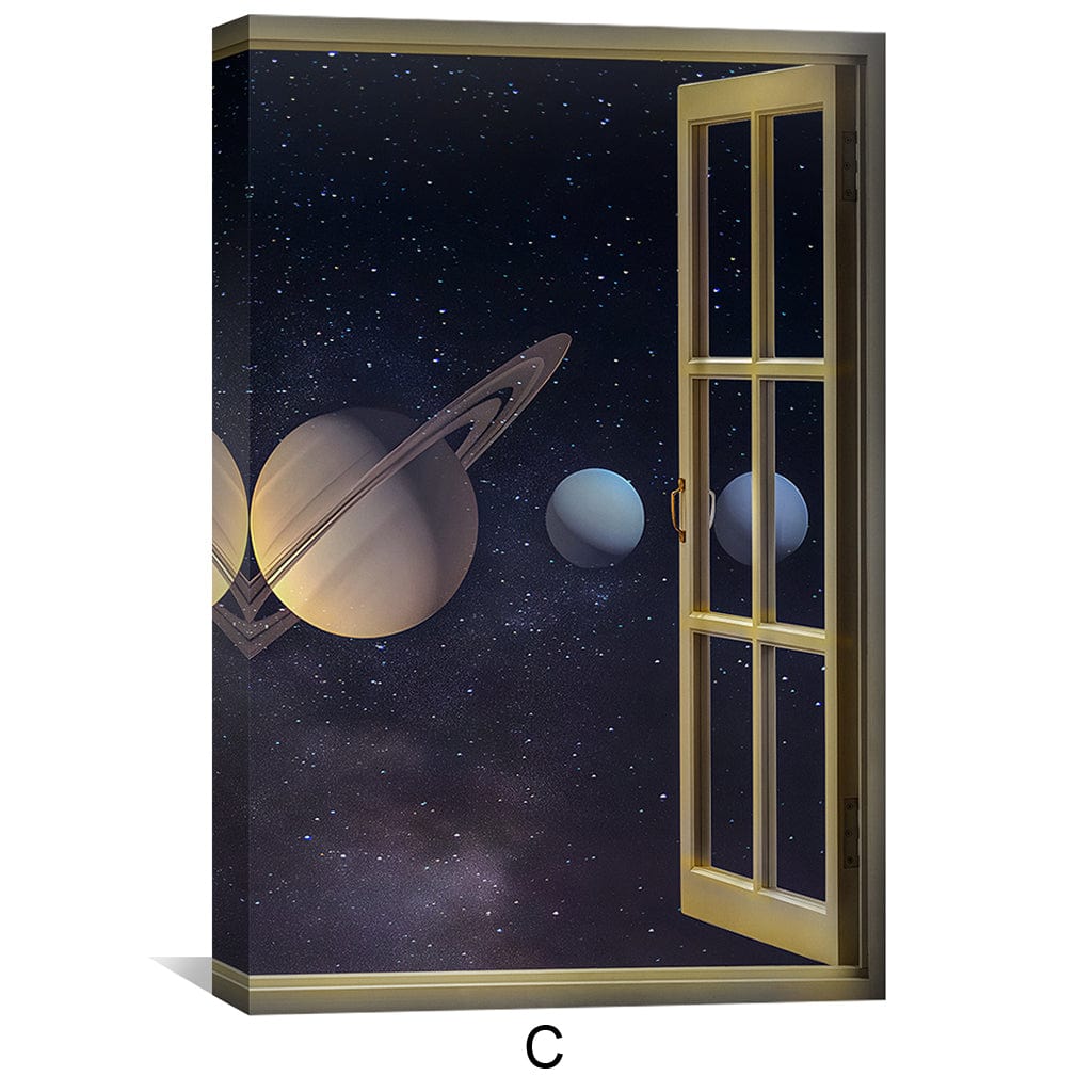 Window to Orbit Canvas Art Clock Canvas