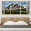 Window to Peitlerkofel Canvas Art Clock Canvas