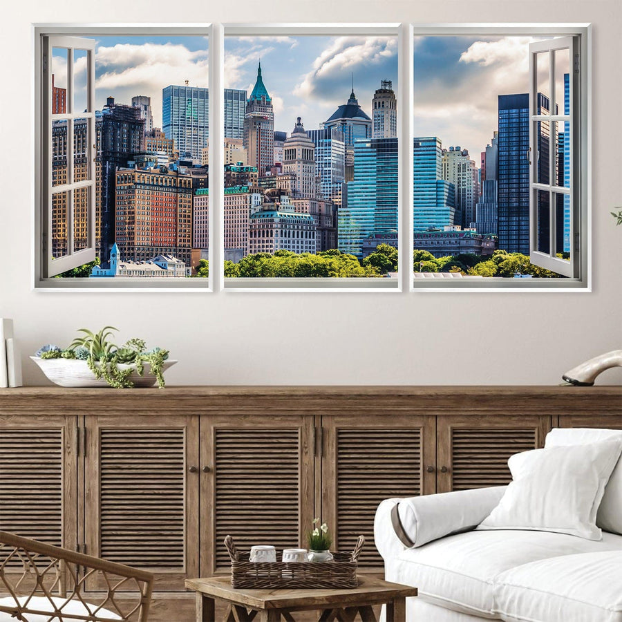 Window to the City Canvas Art Clock Canvas