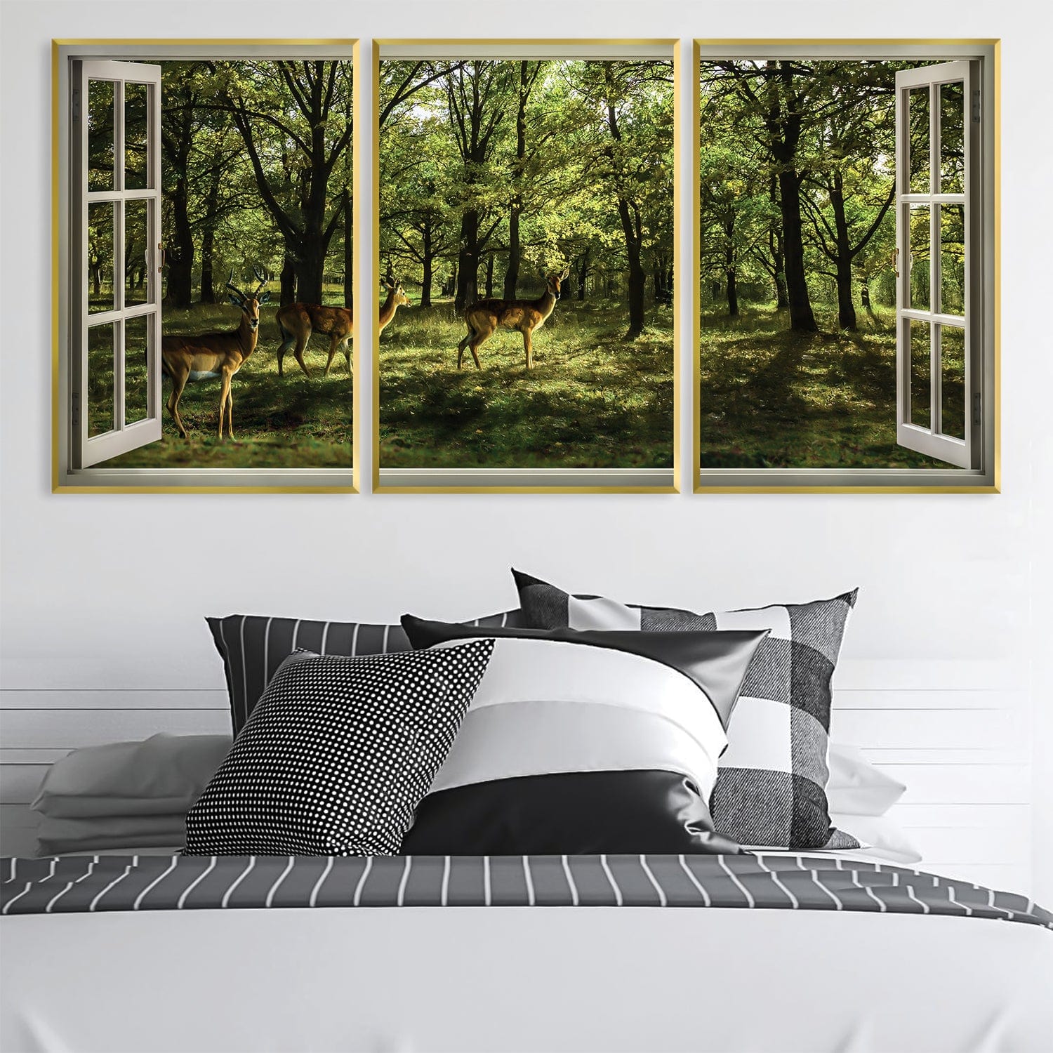 Window to the Fawn Canvas Art Clock Canvas