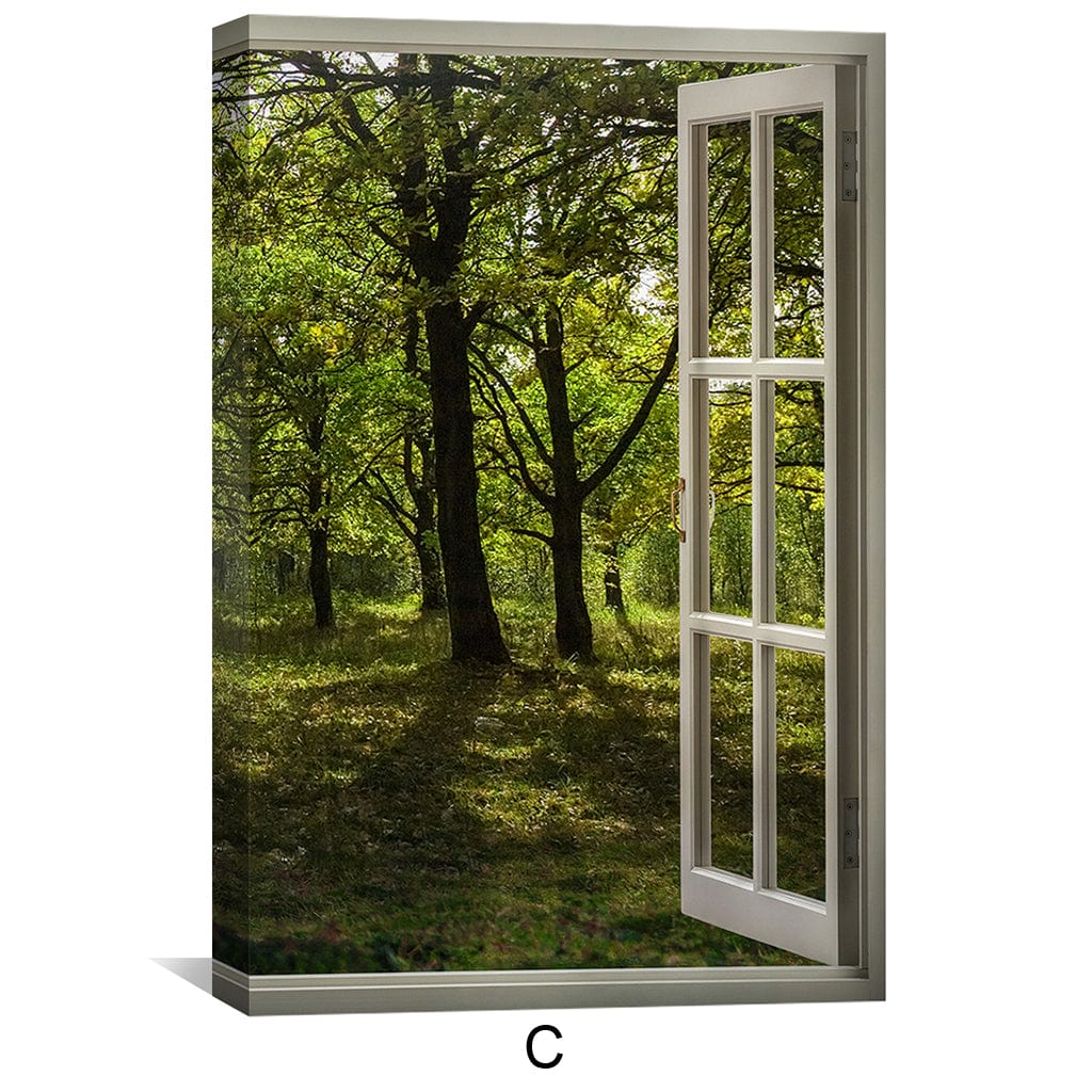 Window to the Fawn Canvas Art Clock Canvas