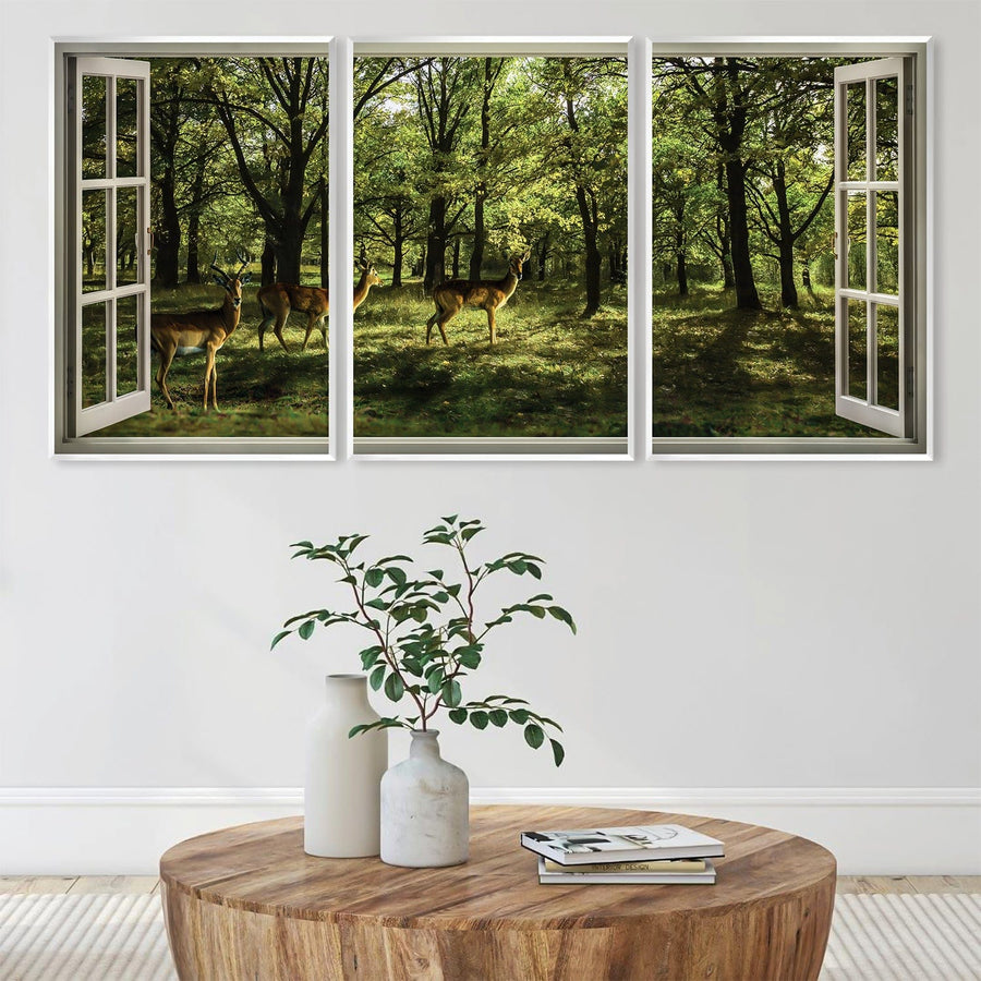 Window to the Fawn Canvas Art Clock Canvas