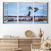 Window to the Geese Canvas Art Clock Canvas