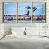 Window to the Geese Canvas Art Clock Canvas