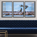 Window to the Geese Canvas Art Clock Canvas