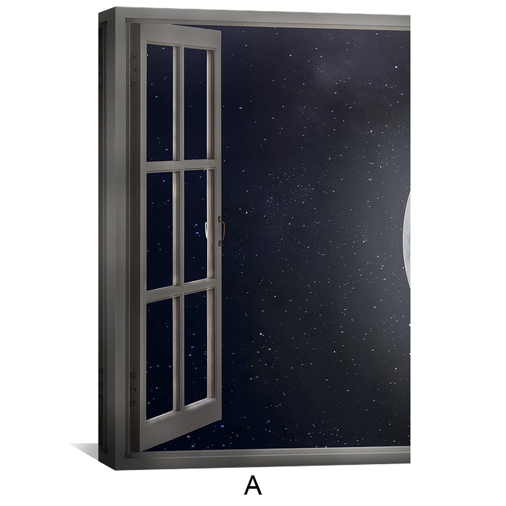 Window to the Moon Canvas Art Clock Canvas
