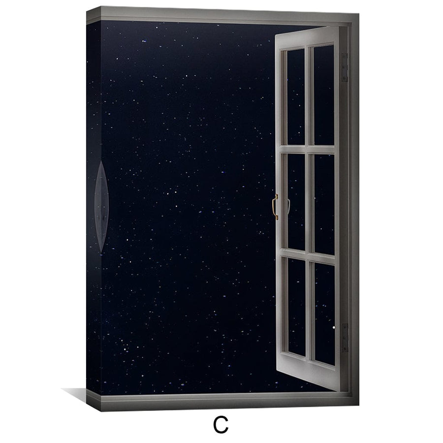 Window to the Moon Canvas Art Clock Canvas