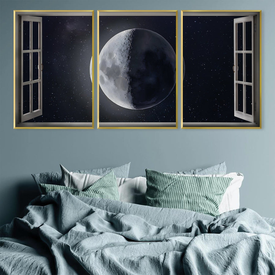 Window to the Moon Canvas Art Clock Canvas