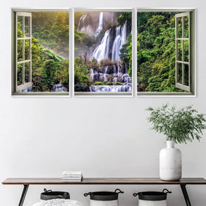 Window to the Waterfall Canvas Art Clock Canvas