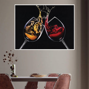Wine Tasting Canvas Art Clock Canvas