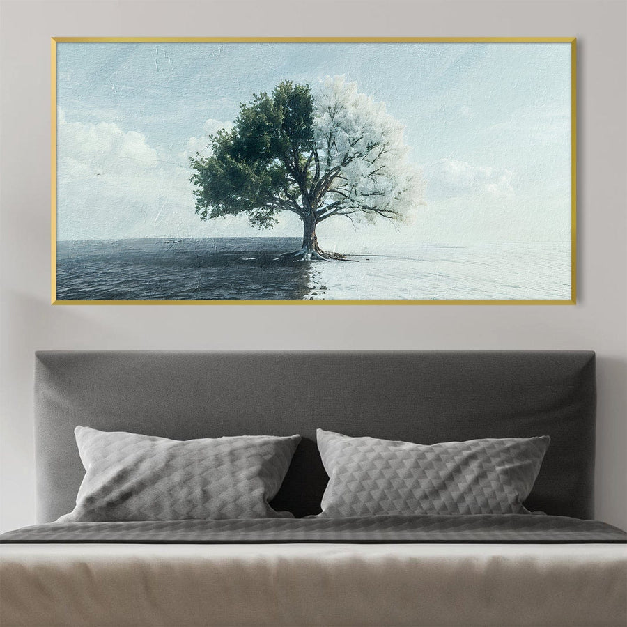 Winter Meets Spring Canvas Art Clock Canvas
