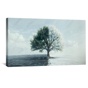 Winter Meets Spring Canvas Art Clock Canvas